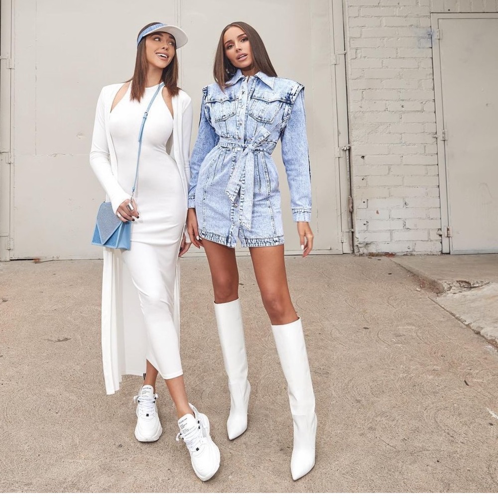 Olivia Culpo x INC DENIM DRESS